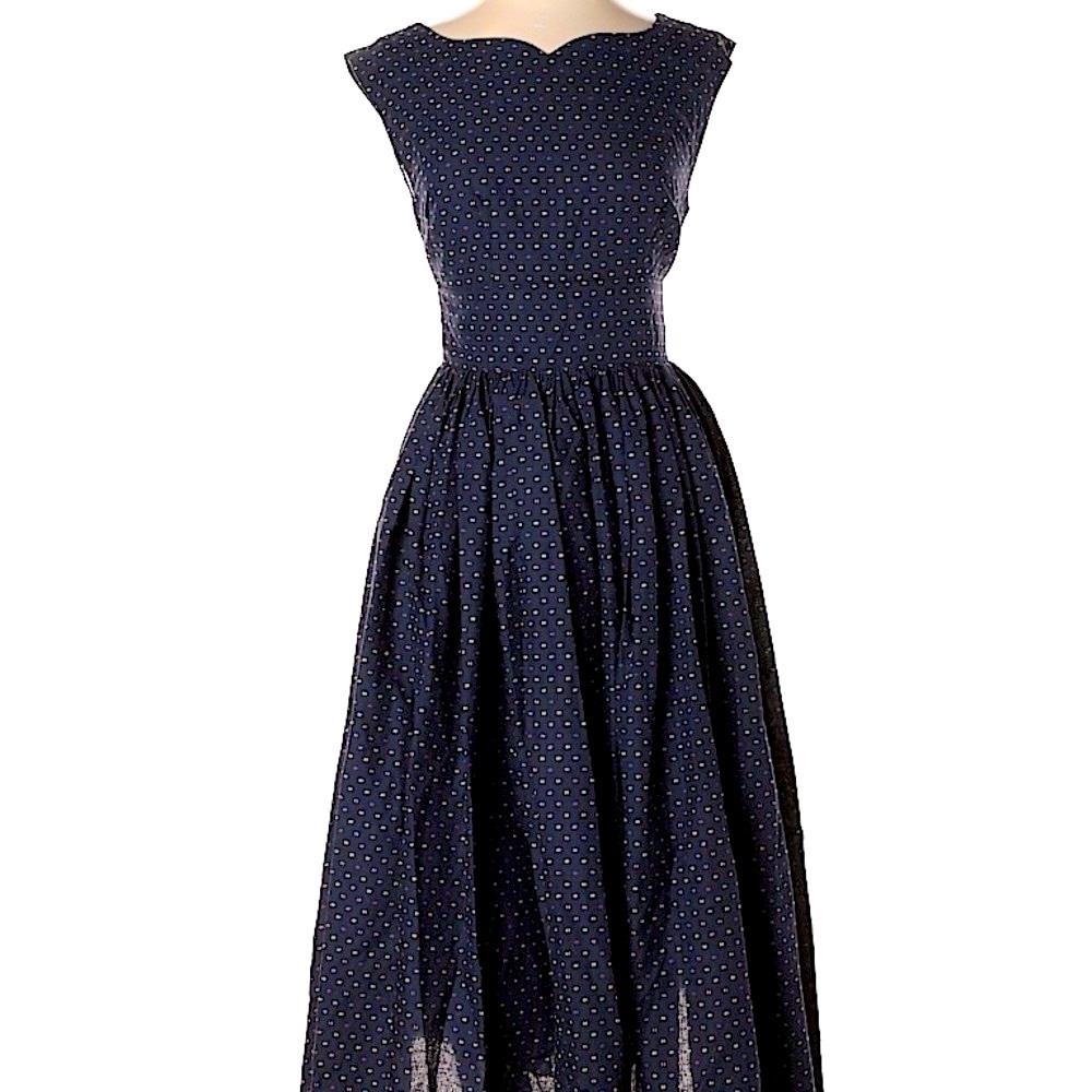 Dot Blue ModCloth Pleated Dress